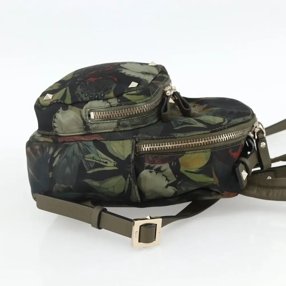 Valentino Nylon Backpack Khaki Champagne Gold